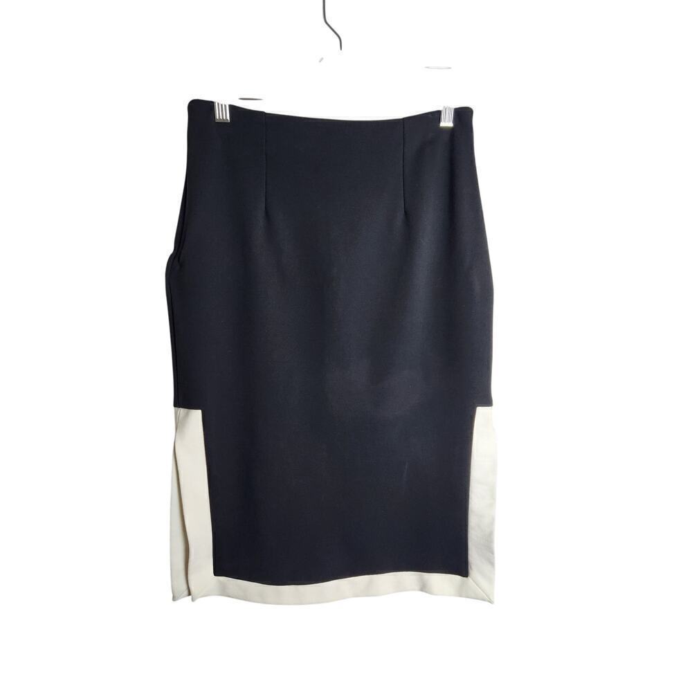 Staud Yang Ponte knit skirt sz M side suits black white Careerwear professional